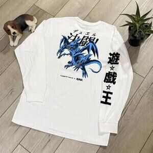 Tuned In Tokyo x Yu-Gi-Oh Blue Eyes Ultimate Dragon Tee White Size L Made In USA